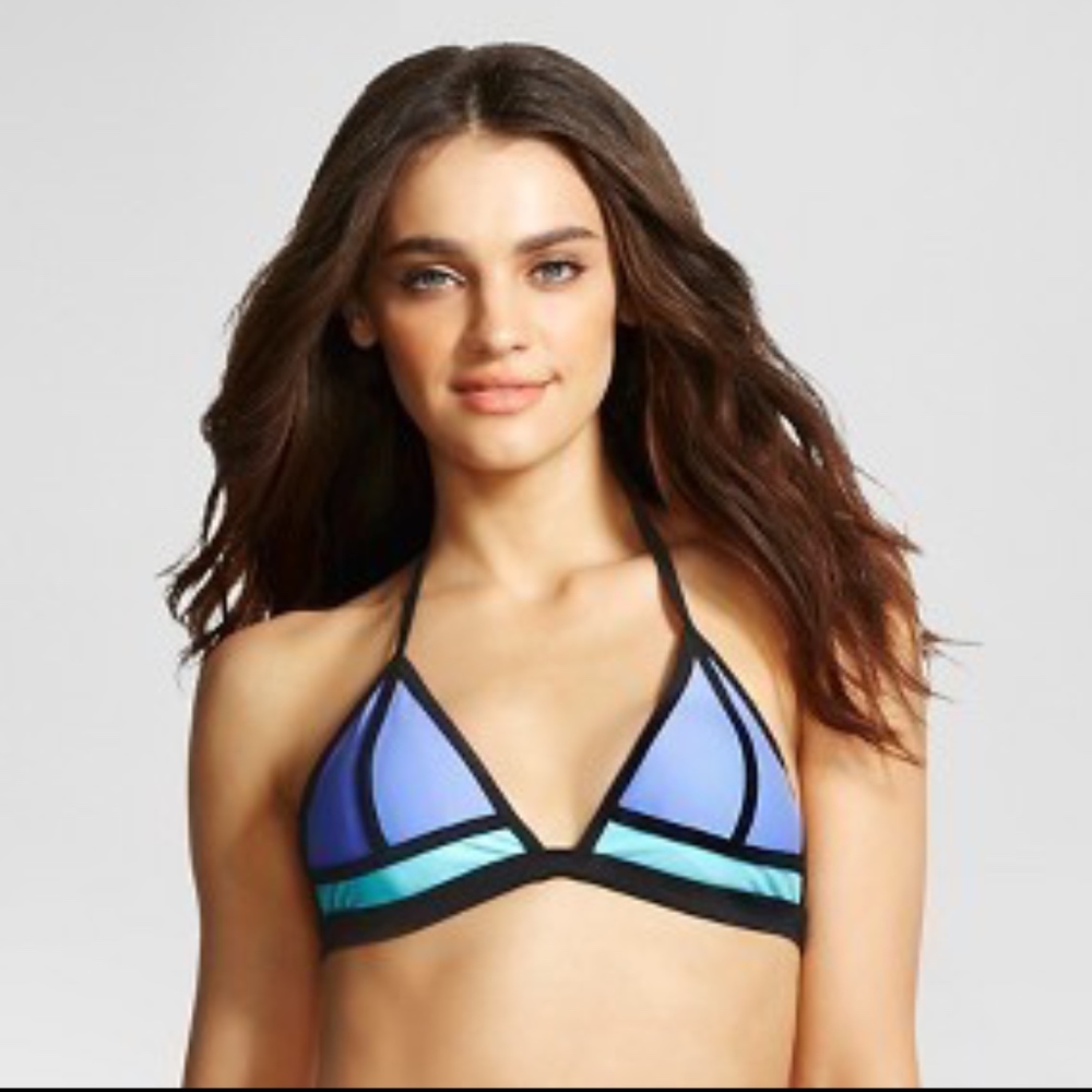 Xhiliration Colorblock Bikini Top NWOT